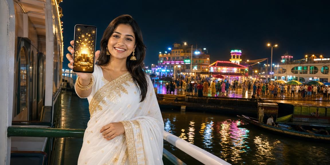 বরিশালে শাড়ি পরিহিত তরুণী মোবাইলে ক্যাসিনো গেম উপভোগ করছেন